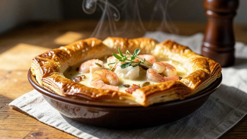 Shrimp and Crab Pot Pie Recipe: Braised Seafood in Flaky, Buttery Layers