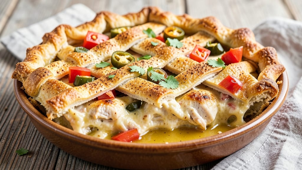 Southwestern Chicken Pot Pie Recipe: Smoky Chili-Cream Cheese Filling With Crispy Topping