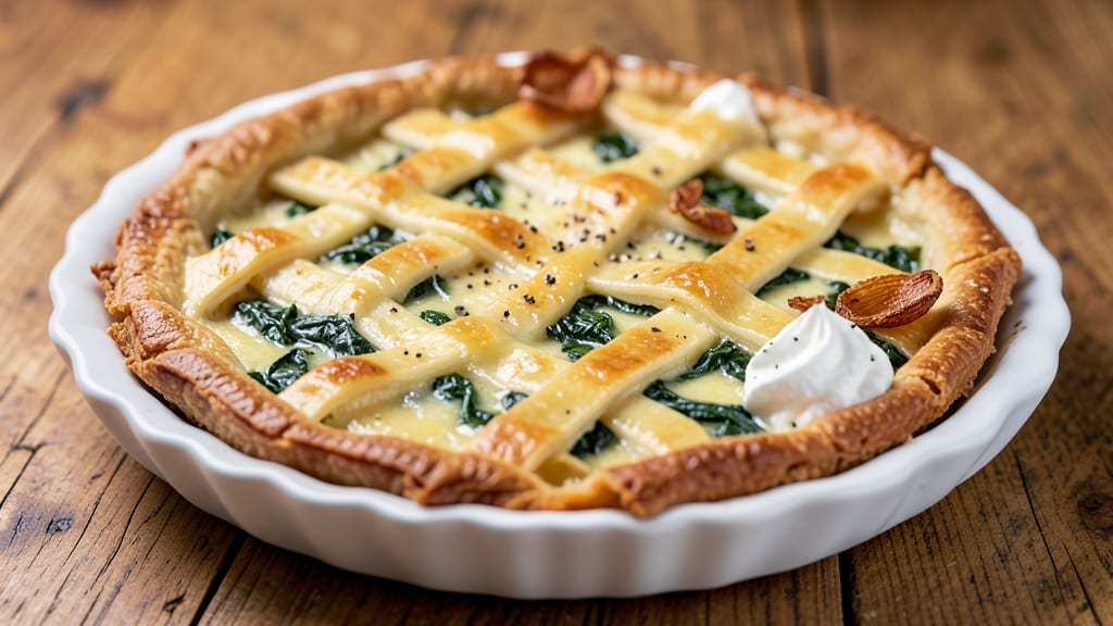 Spinach and Egg Pie Recipe: Savory Quiche With Crispy Golden Topping