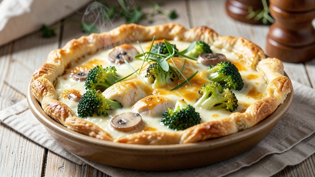 Amy's Broccoli Pot Pie Recipe: Flaky Crust Holds Creamy Cheese Gravy